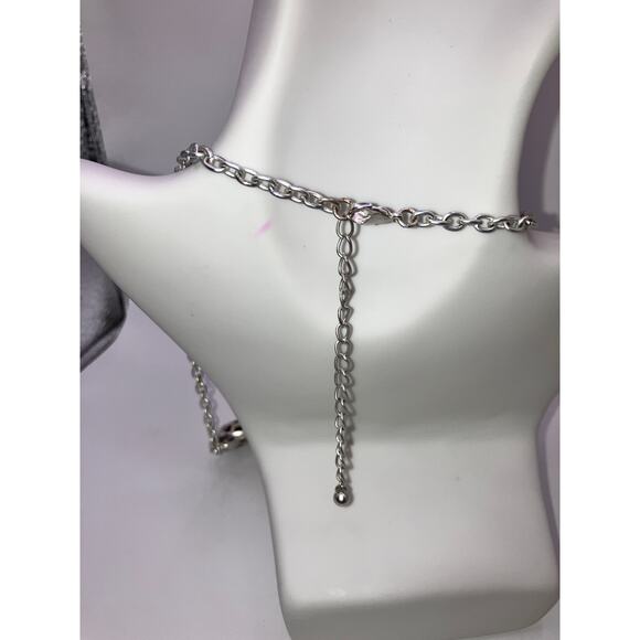 Black, White & Silver Rhinestone Beads Faceted Modern 23.5" Necklace! - Picture 8 of 8